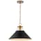 Nuvo Outpost 1-Light Large Pendant Matte Black with Burnished Brass 60/7525 - alternate 5